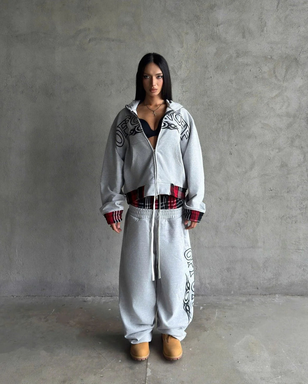 OFF Tribal LOGO Hoodie - GREY