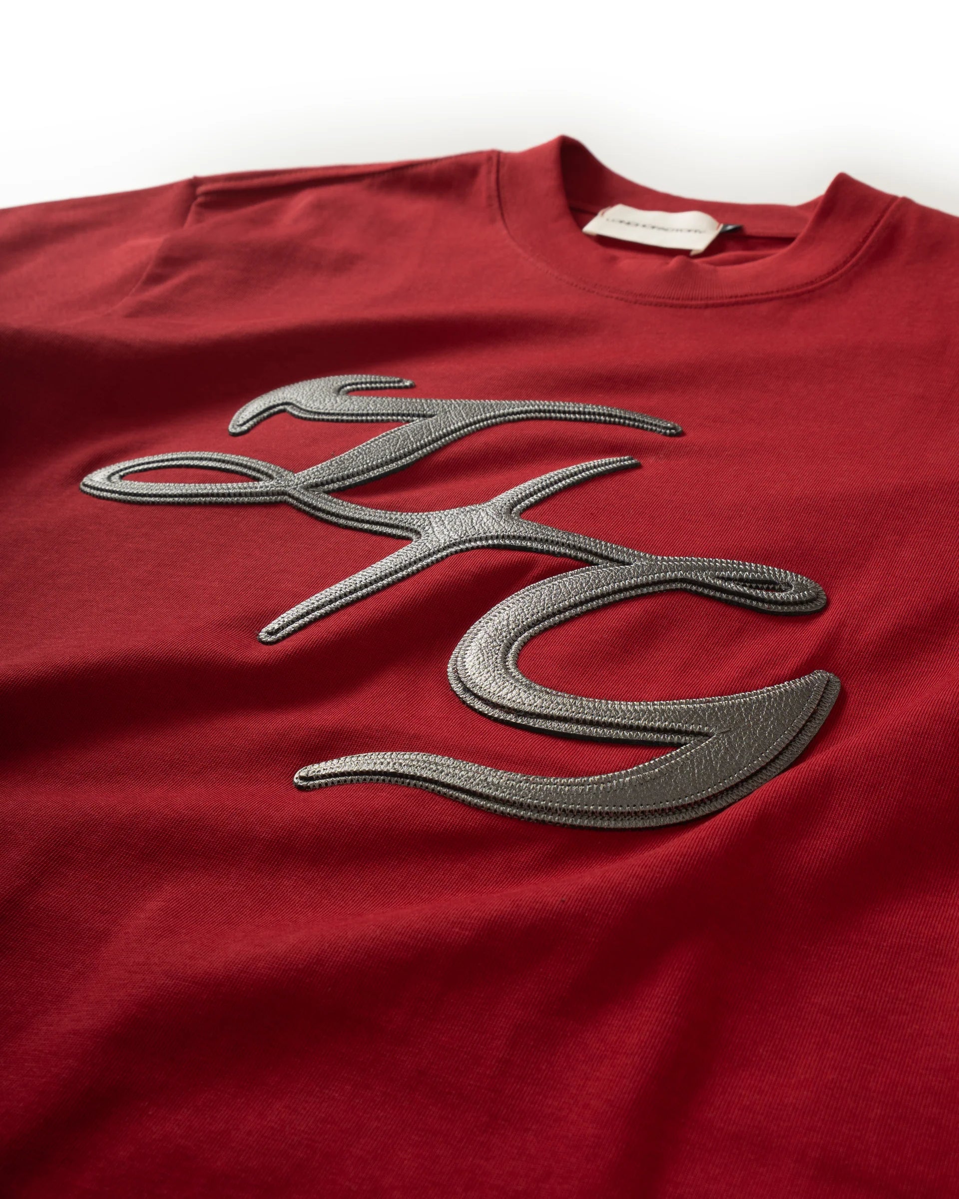 Loncho Factory Leather Logo Tee [Maroon Red]