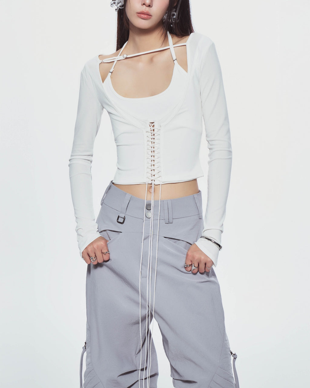 BUNNYHILL Bisou Long Sleeve Top [White]