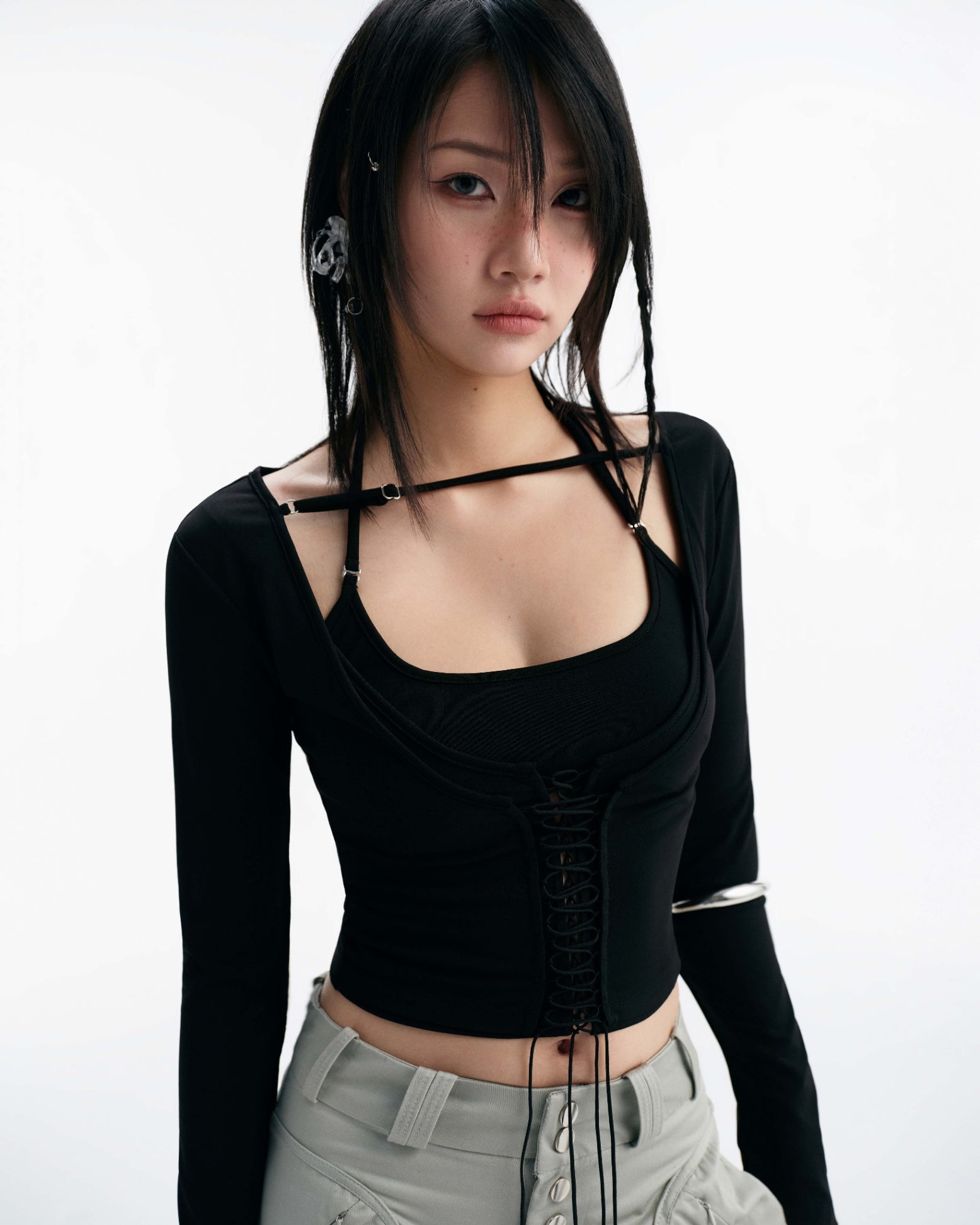 BUNNYHILL Bisou Long Sleeve Top [Black]