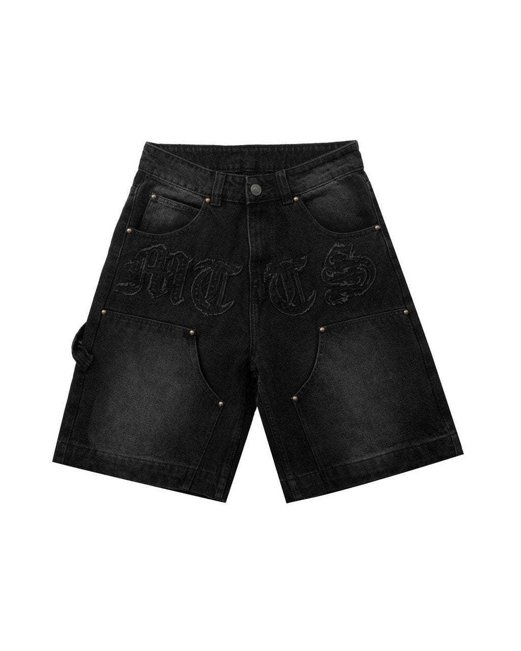 OFF Patch Denim Short - Black