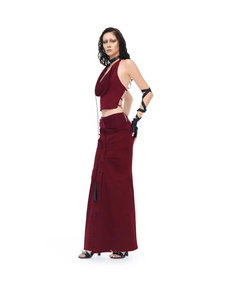 LINISS CRIMSON CHAIN TOP