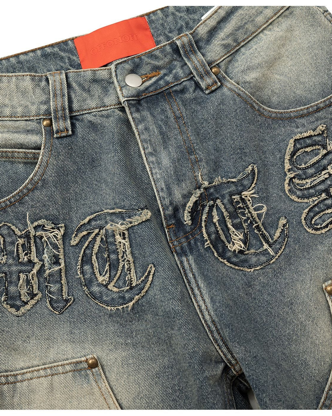 OFF Patch Denim Short - BLUE