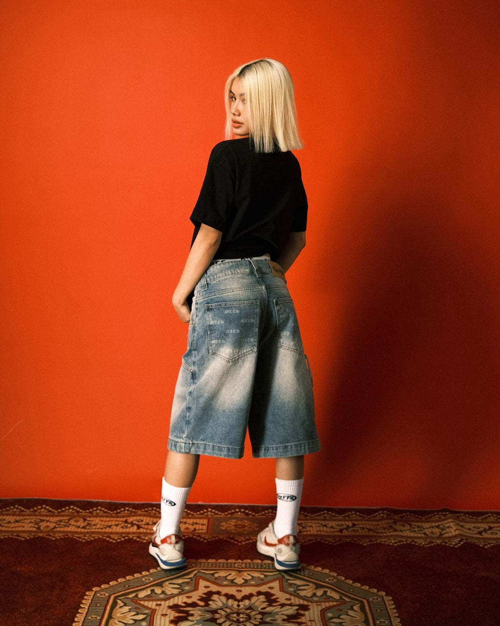 OFF Patch Denim Short - BLUE