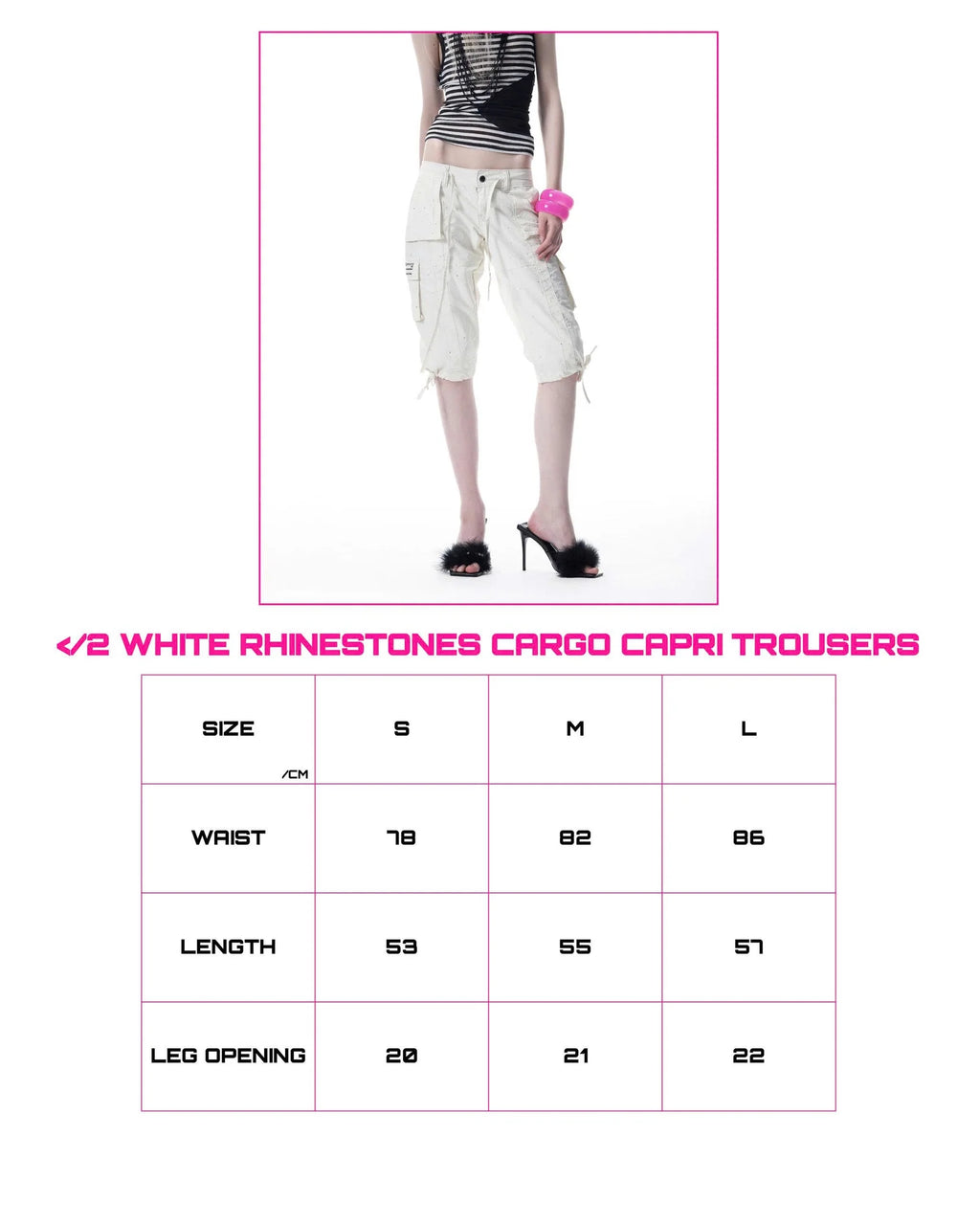CH2 Cargo Capri Pants - White