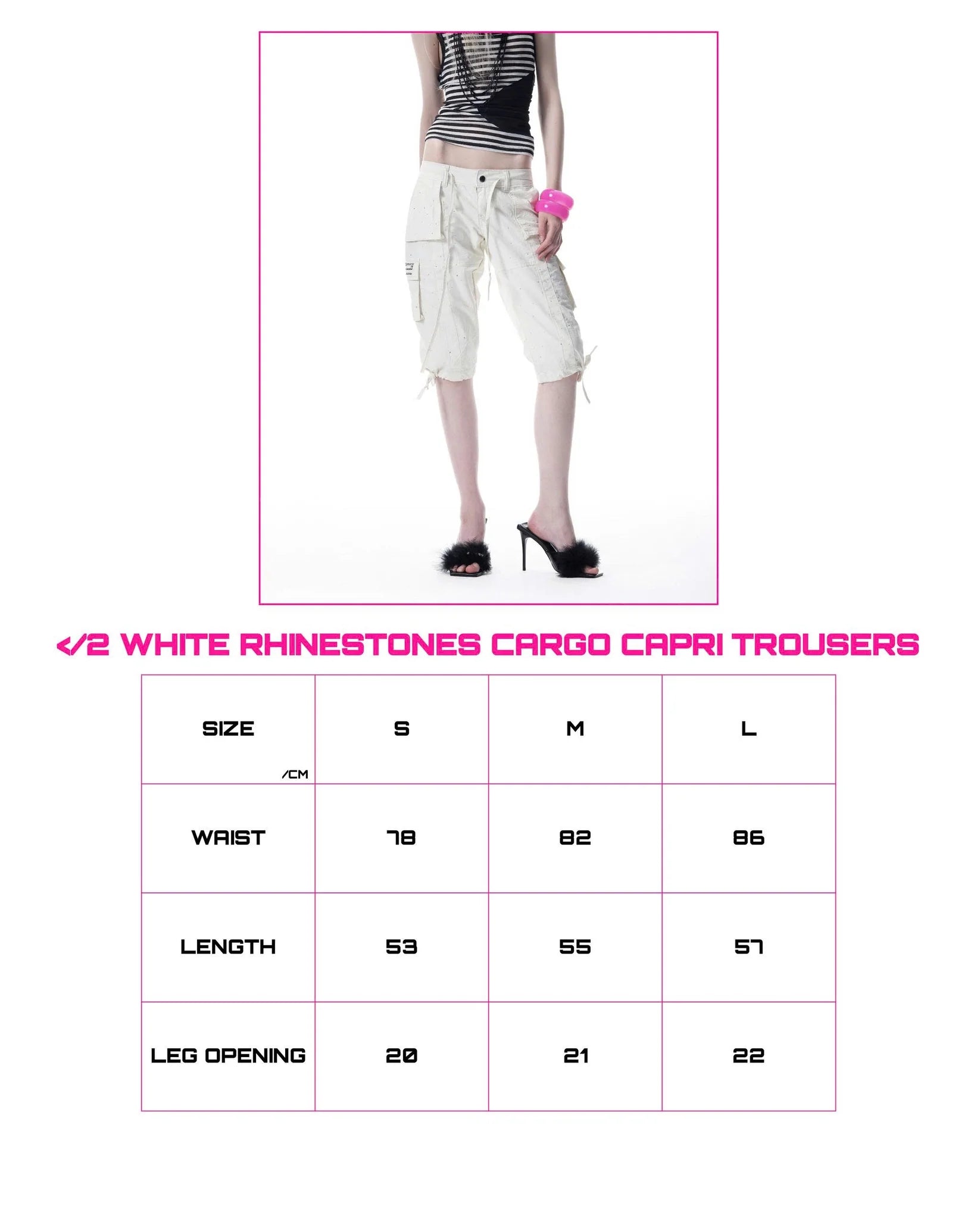CH2 Cargo Capri Pants - White