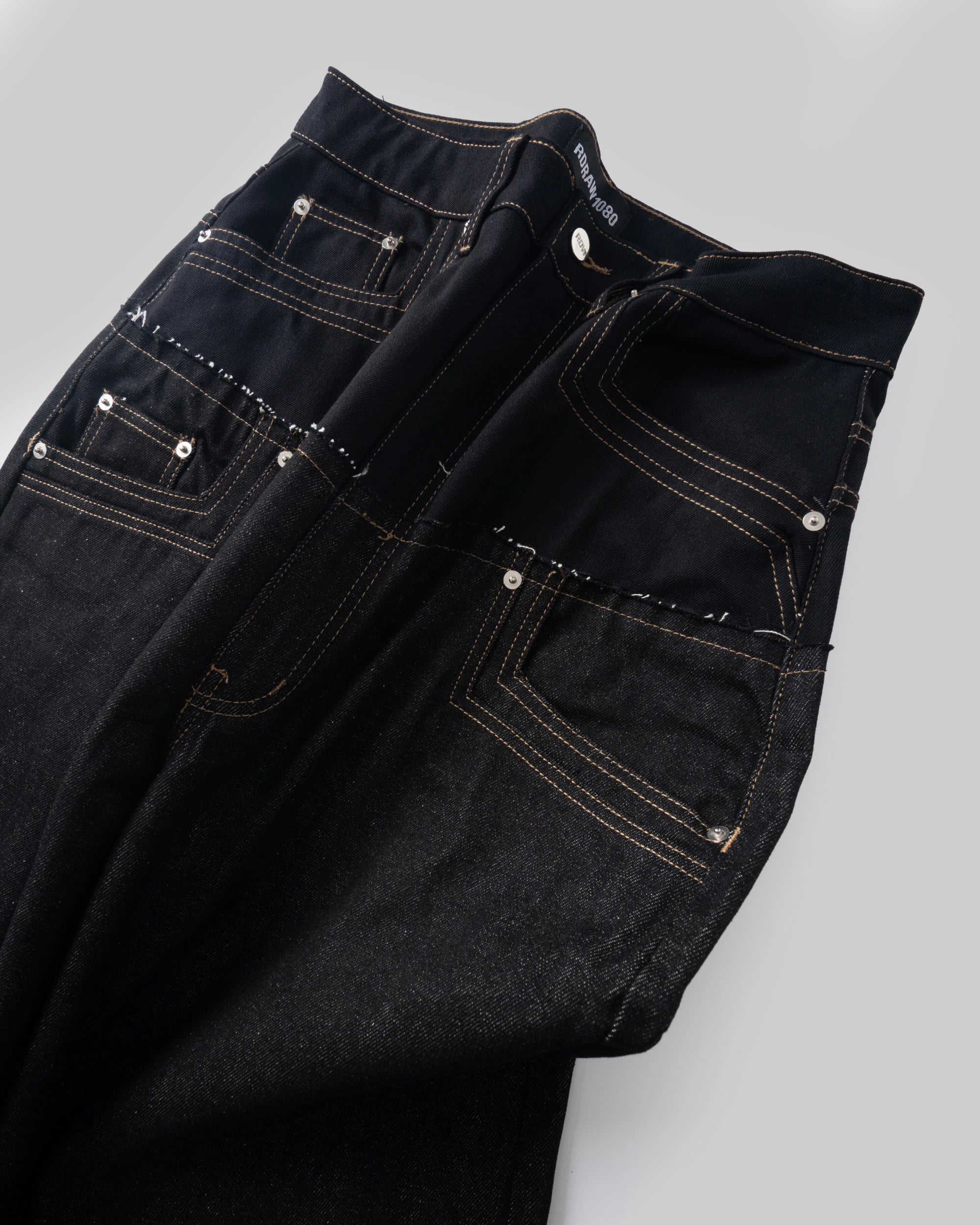 RDW Double RAW Denim Pants - Black