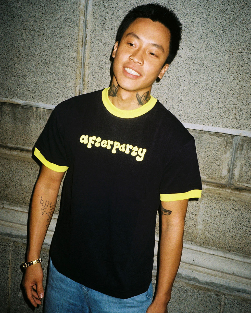BUBBLE LETTER RINGER TEE [NAVY BLUE]