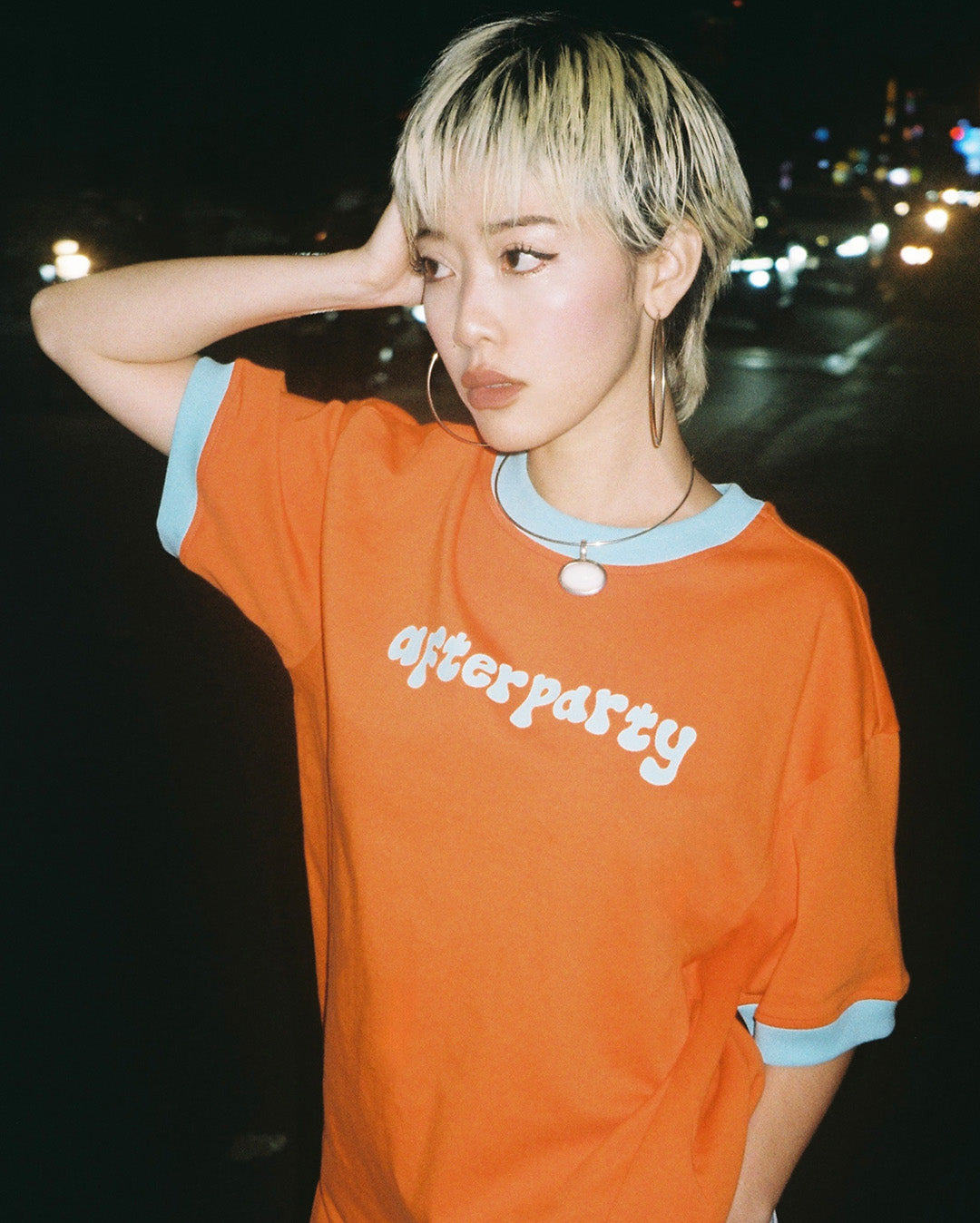 BUBBLE LETTER RINGER TEE [ORANGE]
