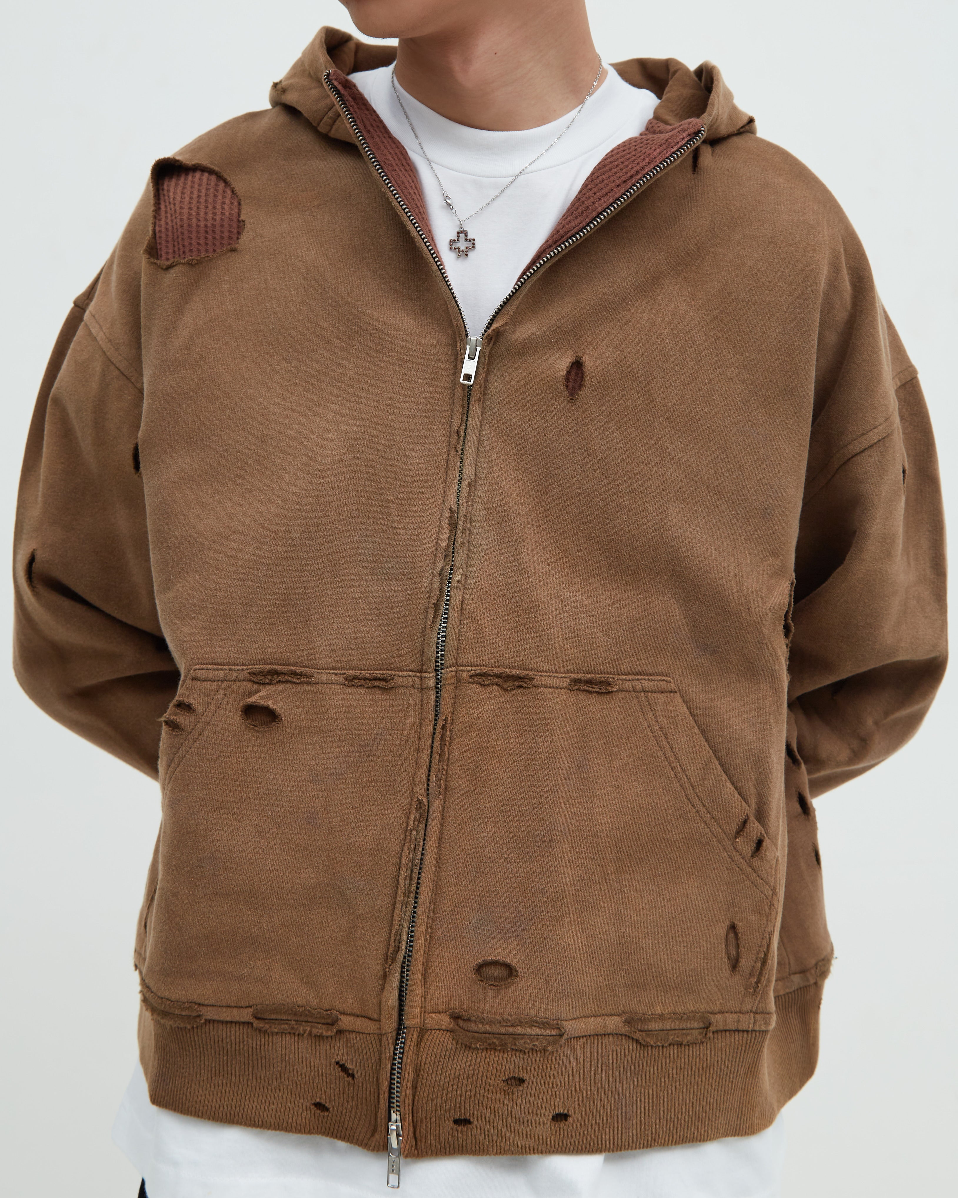 Hotel Distress Hoodie [Brown]