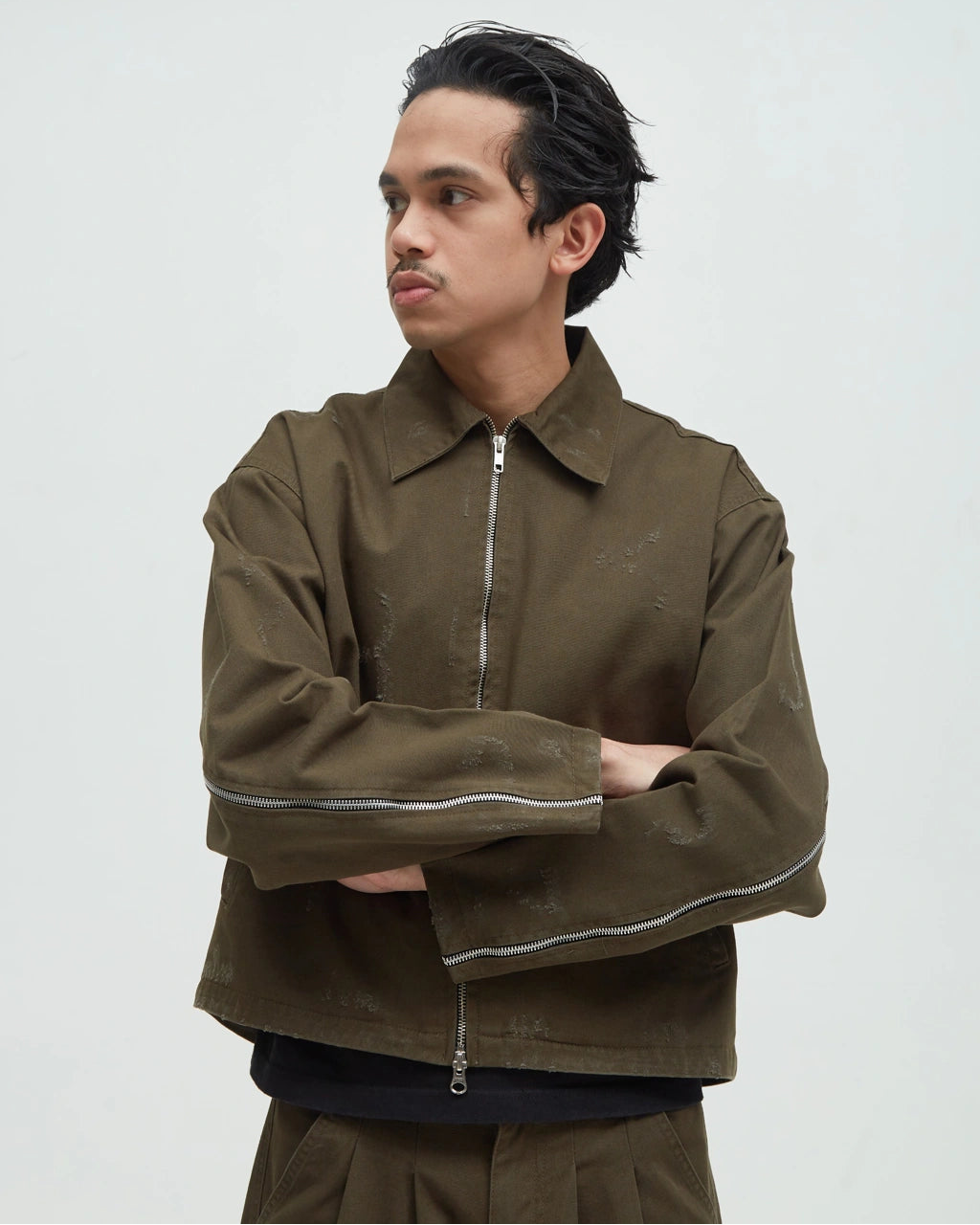 Hotel Zip Work Jacket [Distressed Army]