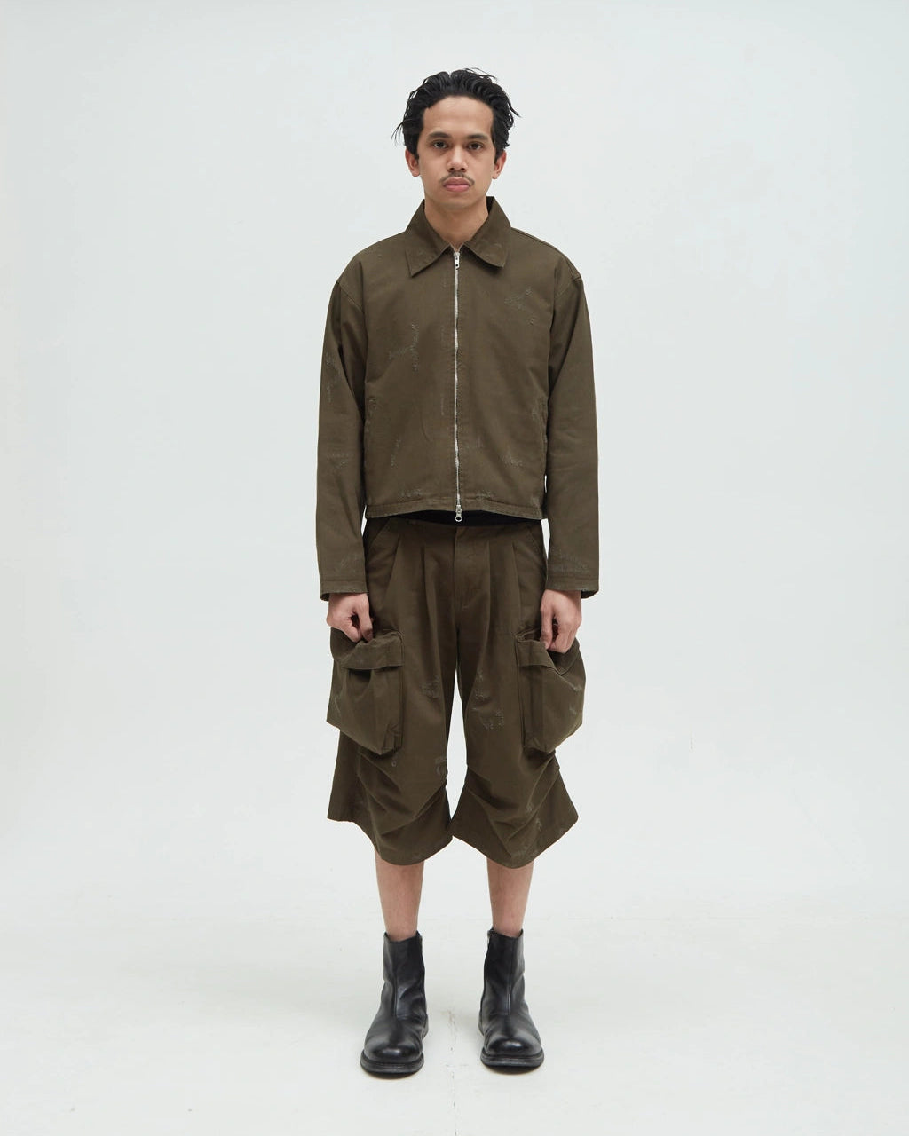 Hotel Zip Work Jacket [Distressed Army]