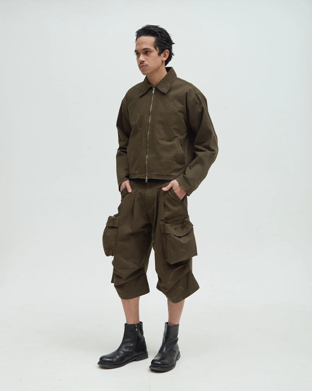 Hotel Zip Work Jacket [Distressed Army]