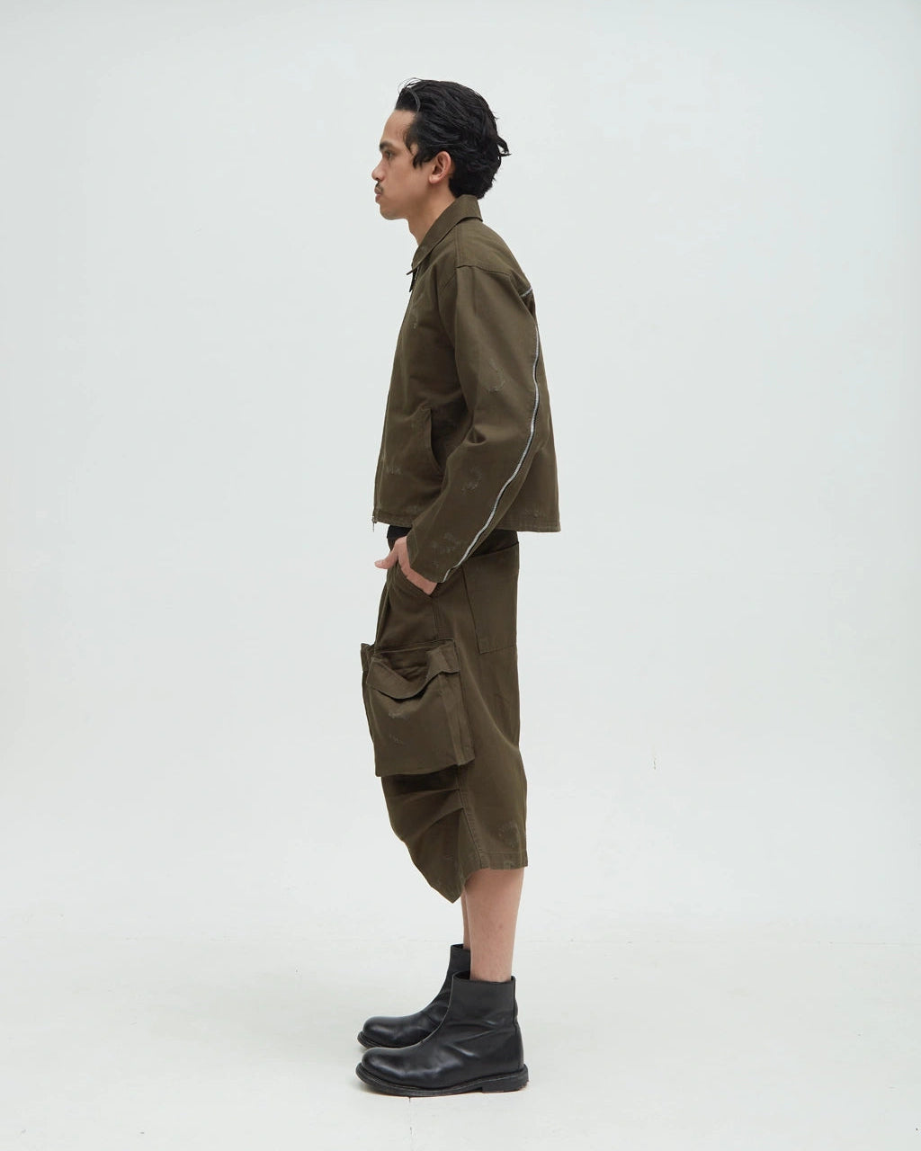 Hotel Zip Work Jacket [Distressed Army]