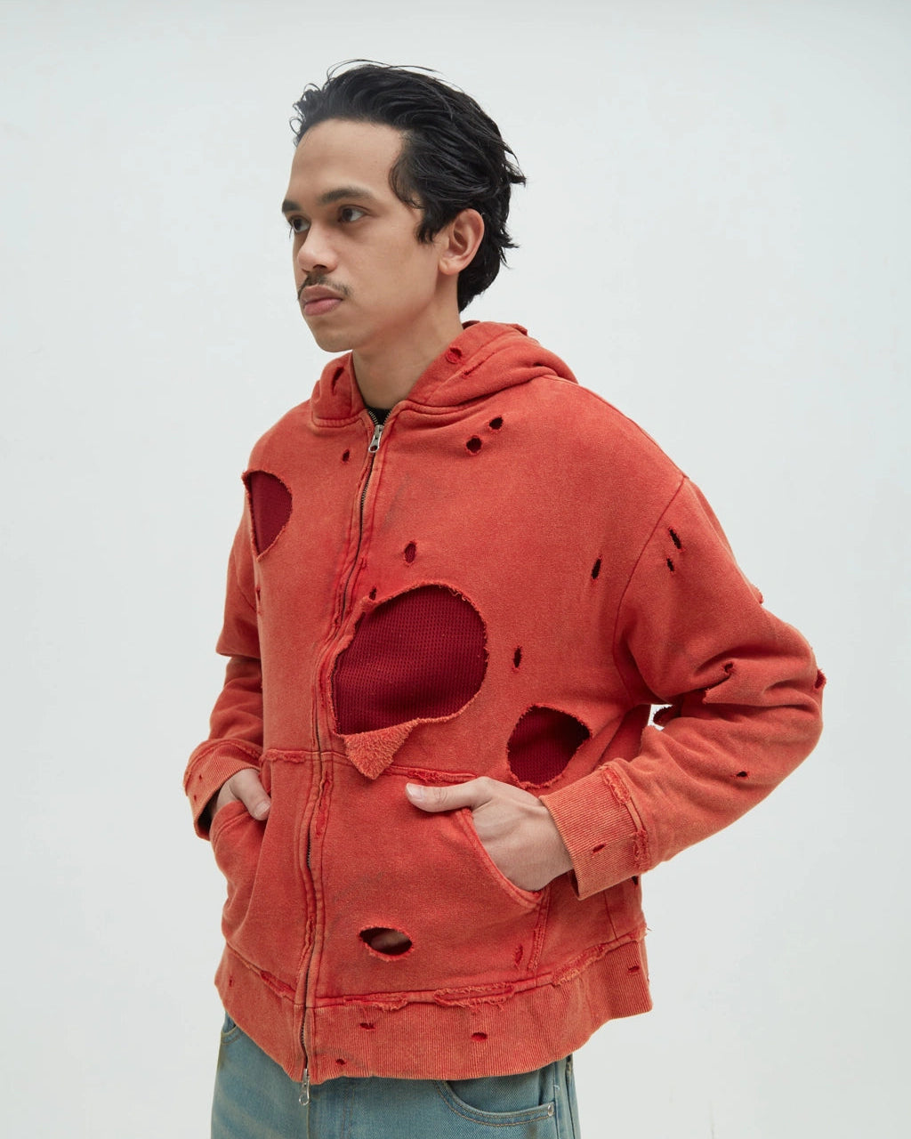 Hotel Distressed Hoodie [Red]