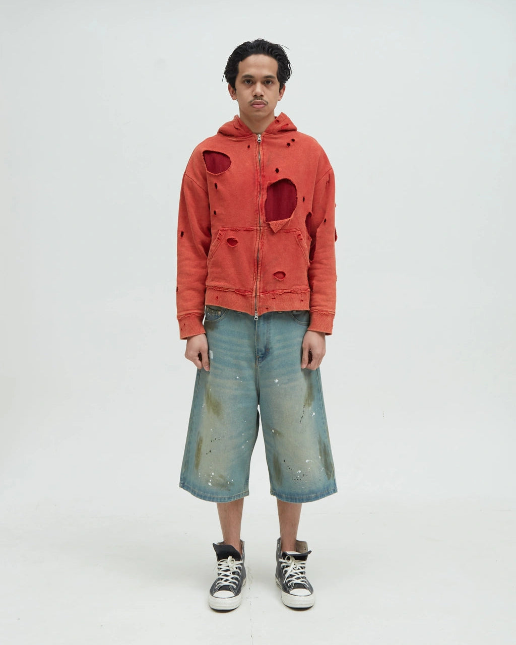 Hotel Distressed Hoodie [Red]
