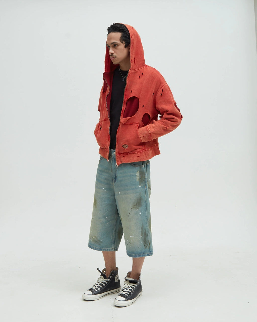 Hotel Distressed Hoodie [Red]
