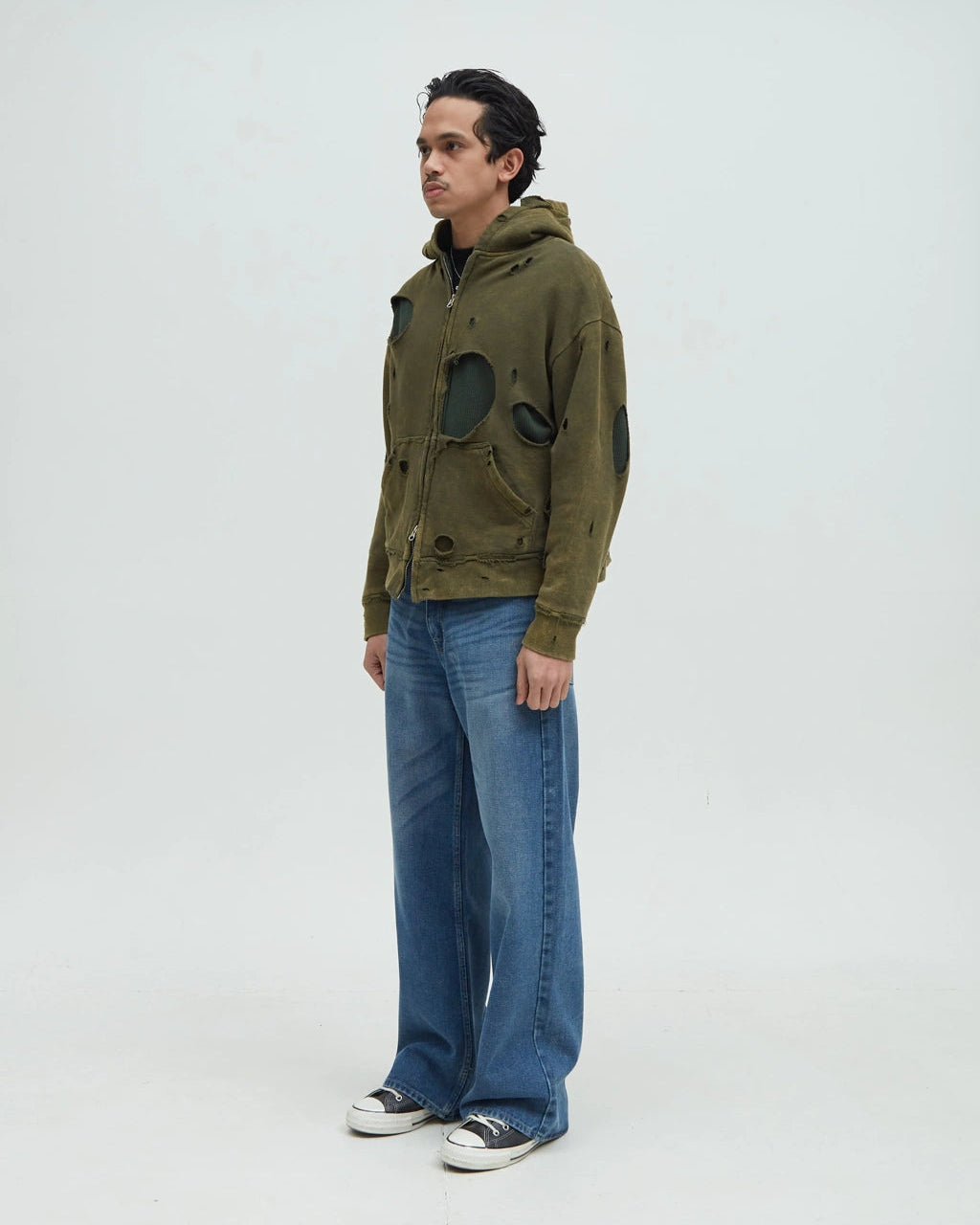 Hotel Distressed Hoodie [Green]