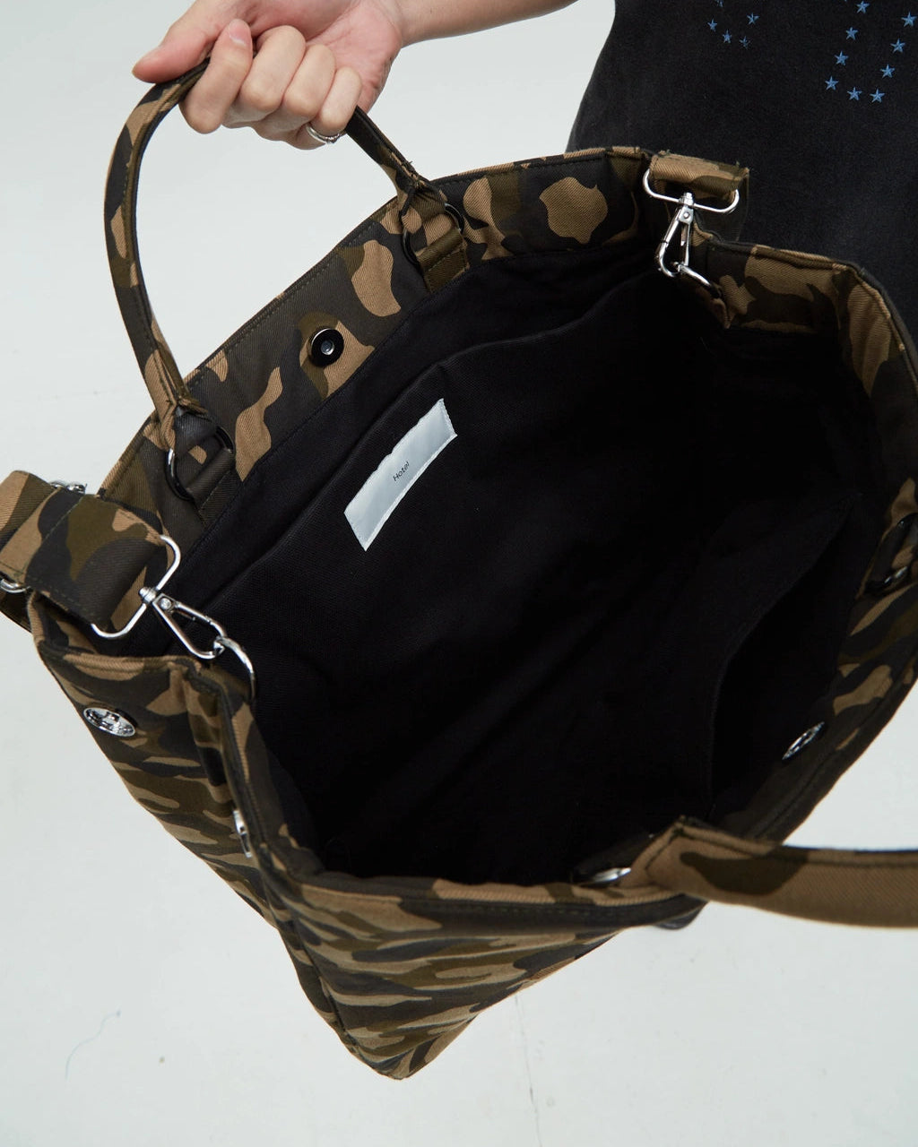 Hotel Woodland Camo Plus Logo Bag