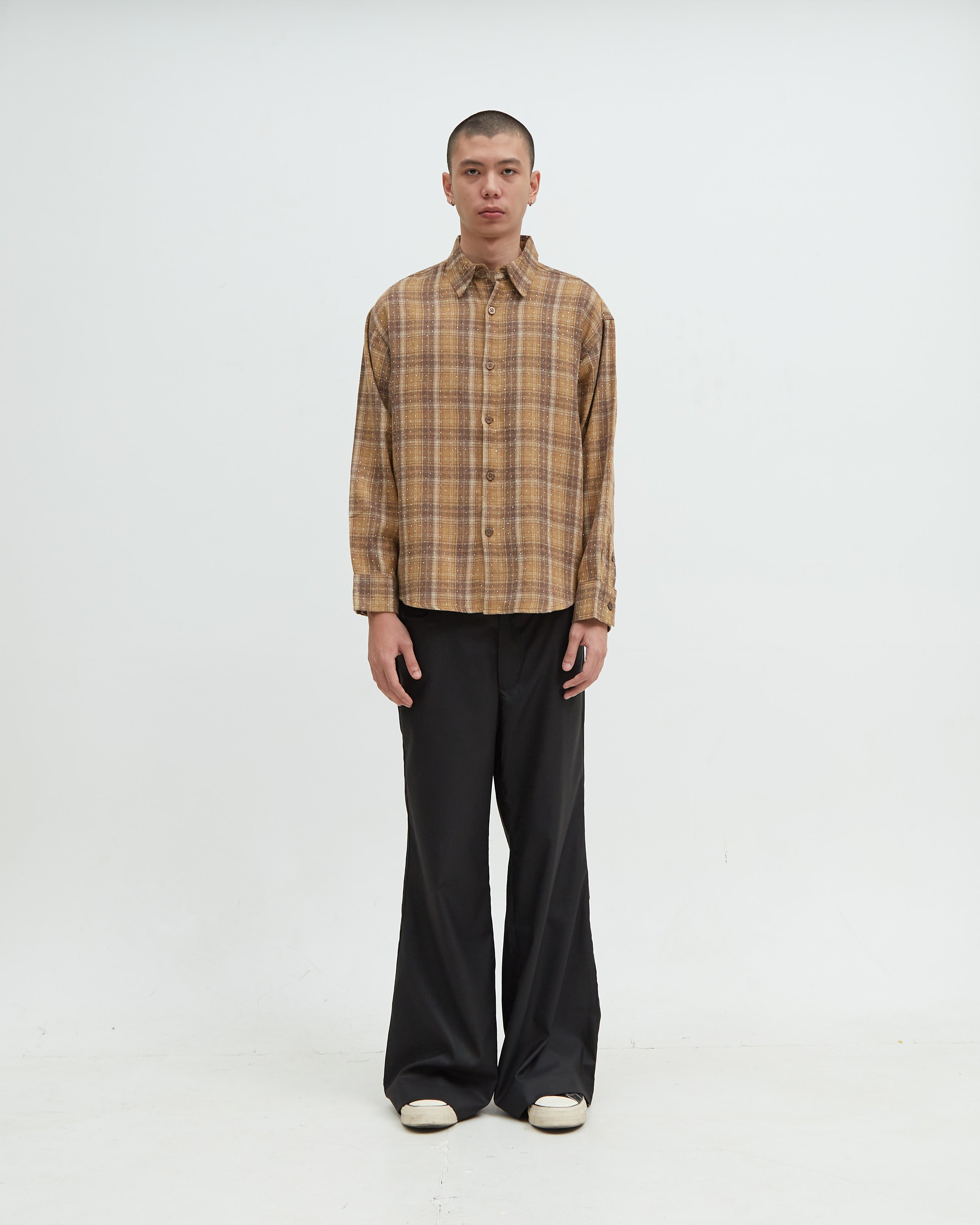 Hotel Flannel Rhinestone [Brown]