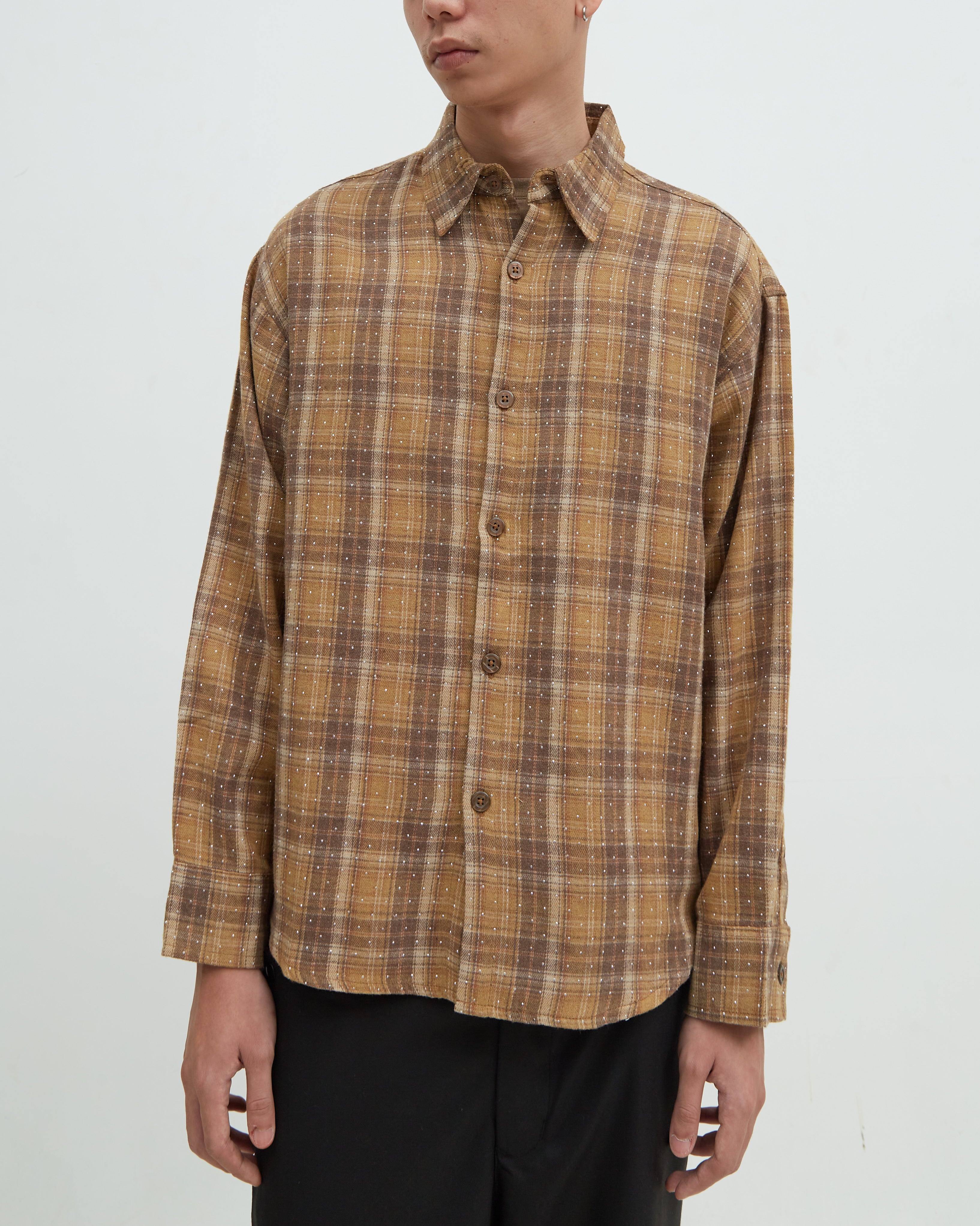 Hotel Flannel Rhinestone [Brown]