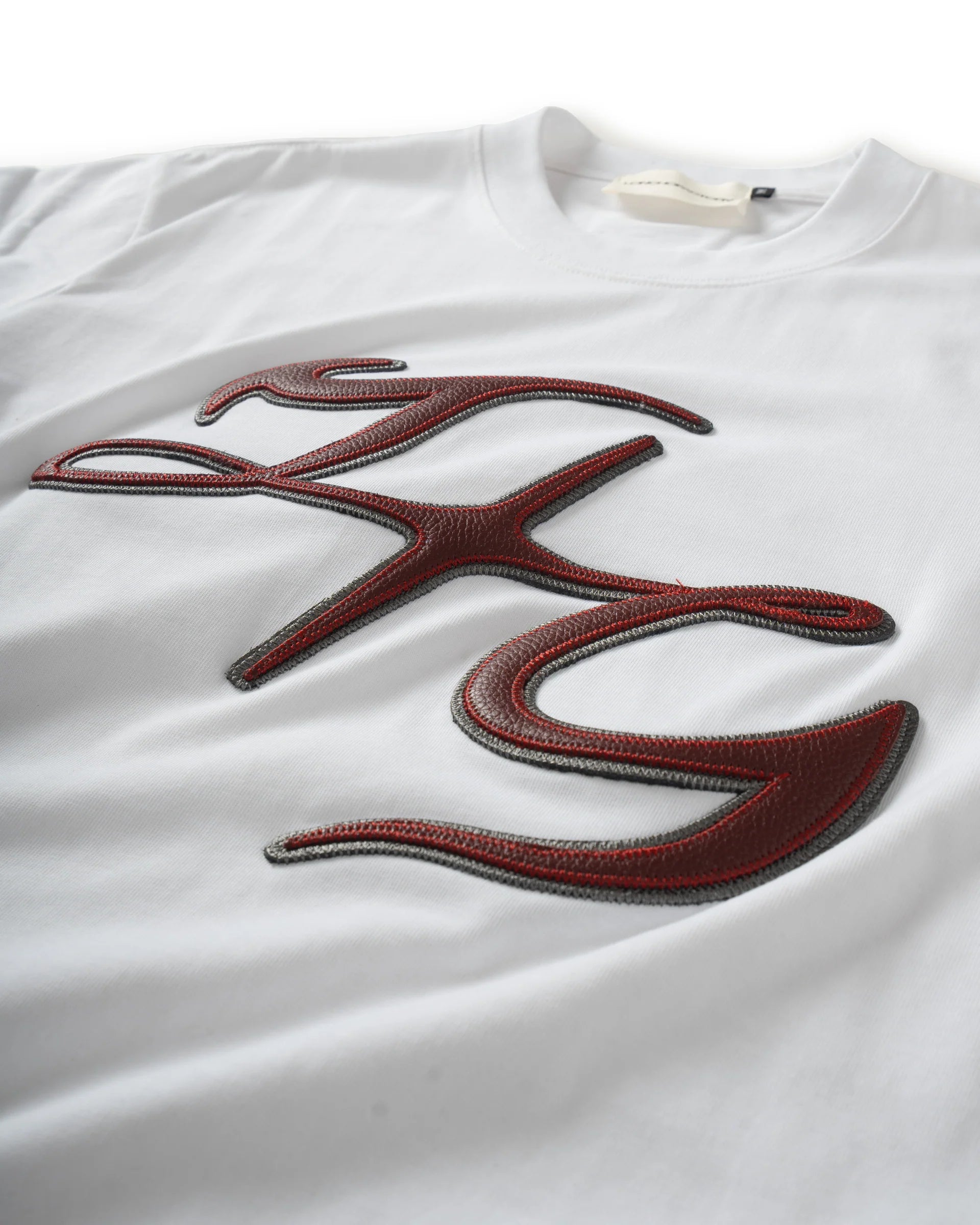 Loncho Factory Leather Logo Tee [White]