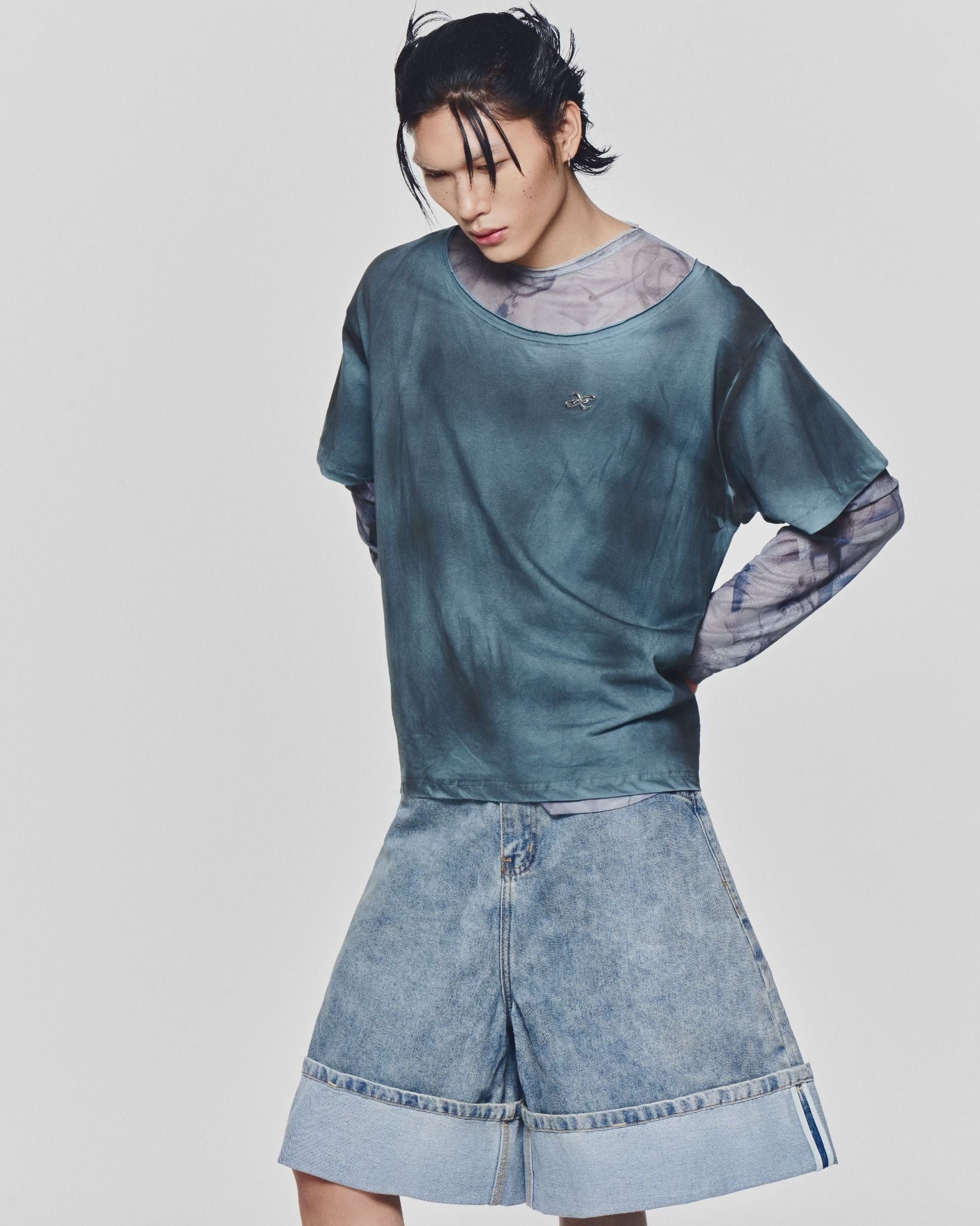 LIDER - OVERROLLED CARPENTER SHORTS [Moonlit Blue]