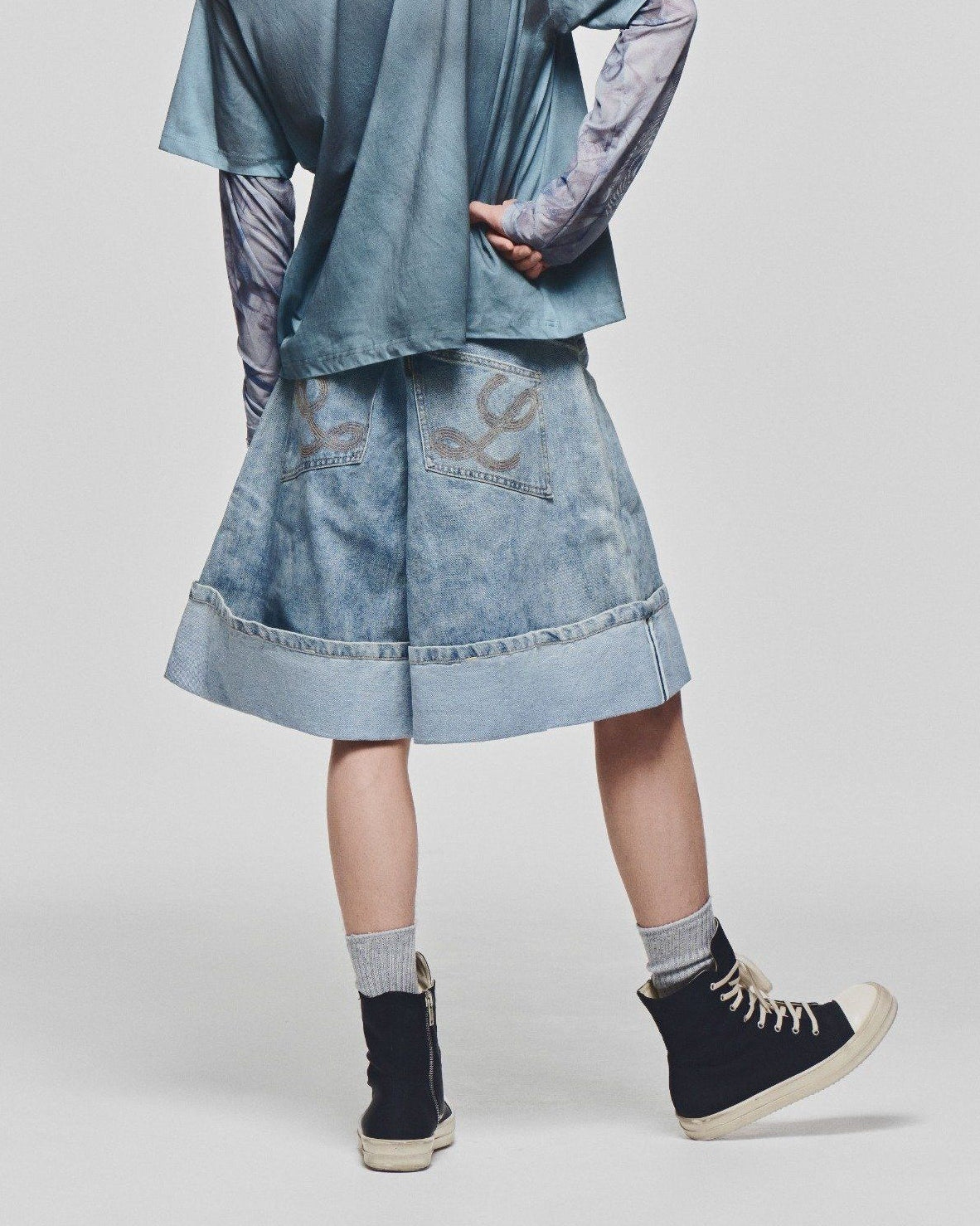 LIDER - OVERROLLED CARPENTER SHORTS [Moonlit Blue]