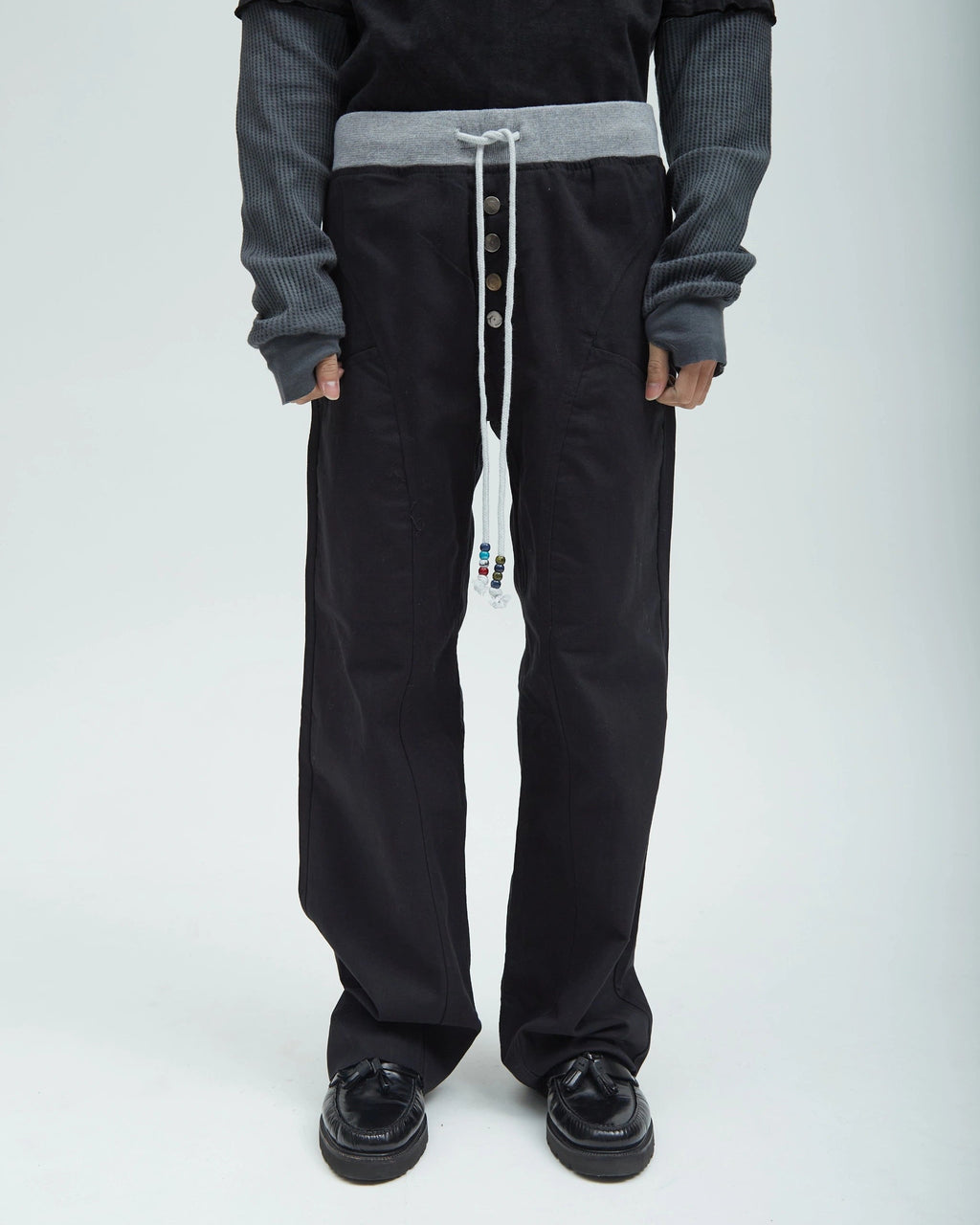 HOTEL Relaxed Canvas Pants Black