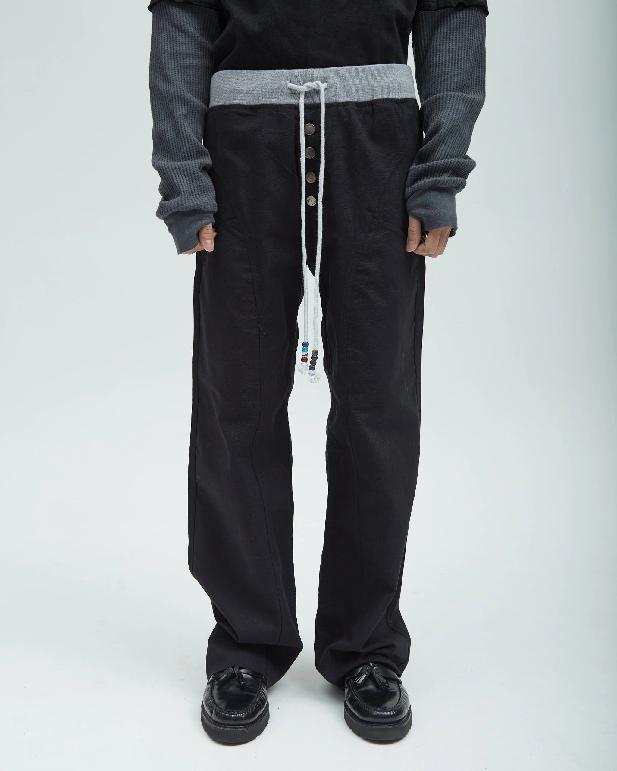 HOTEL Relaxed Canvas Pants Black