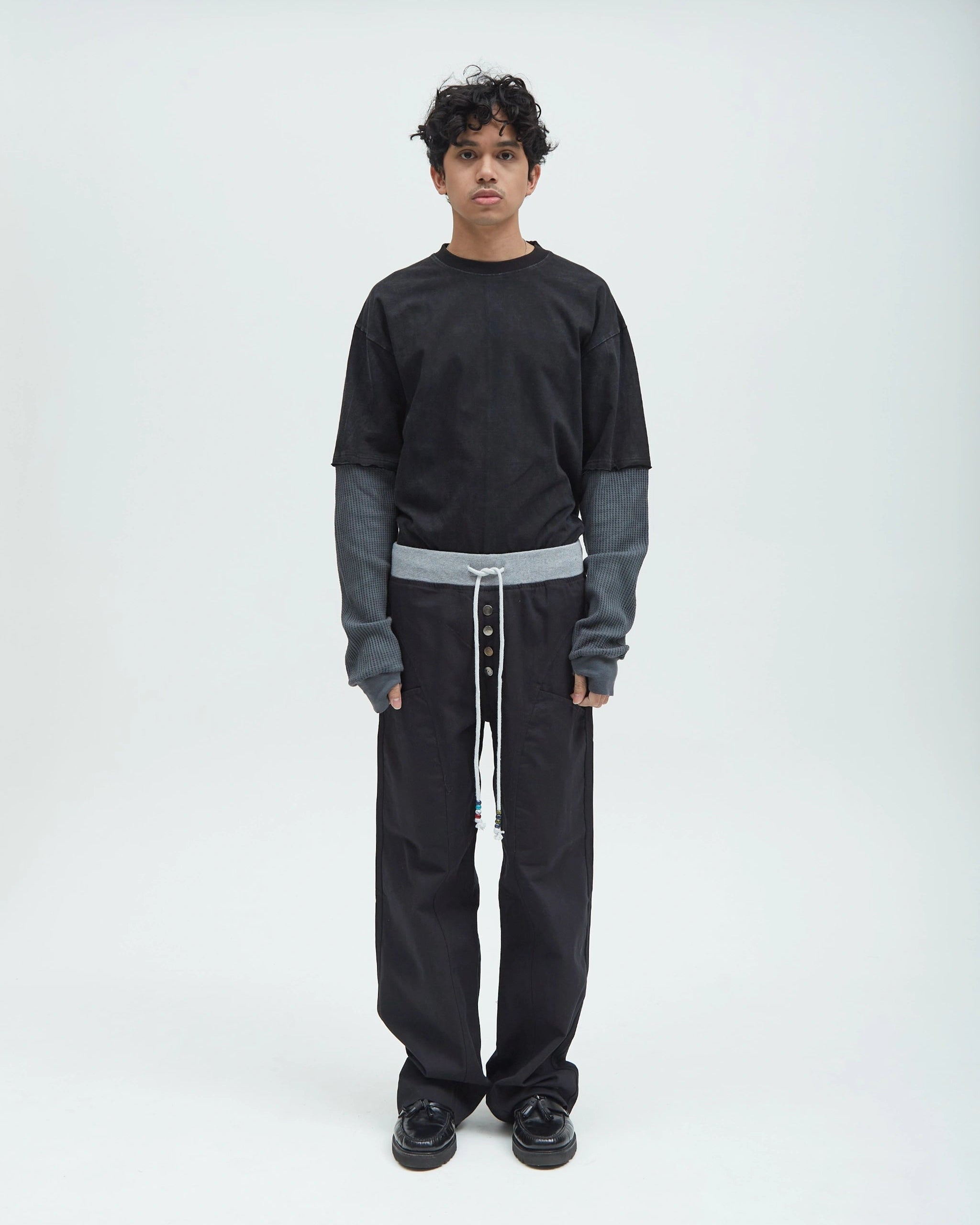 HOTEL Relaxed Canvas Pants Black