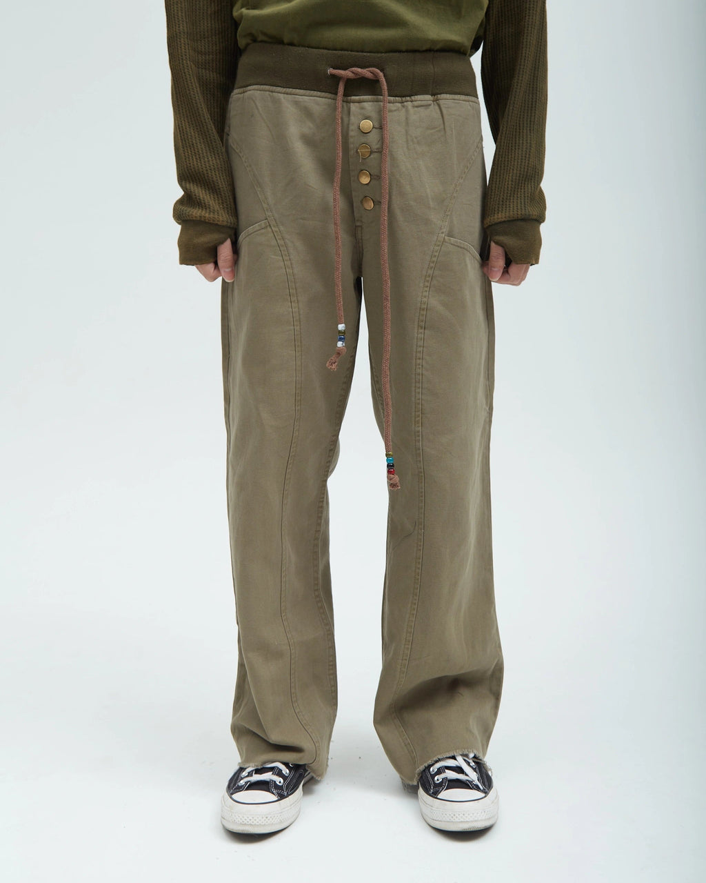 HOTEL Relaxed Canvas Pants [Olive]