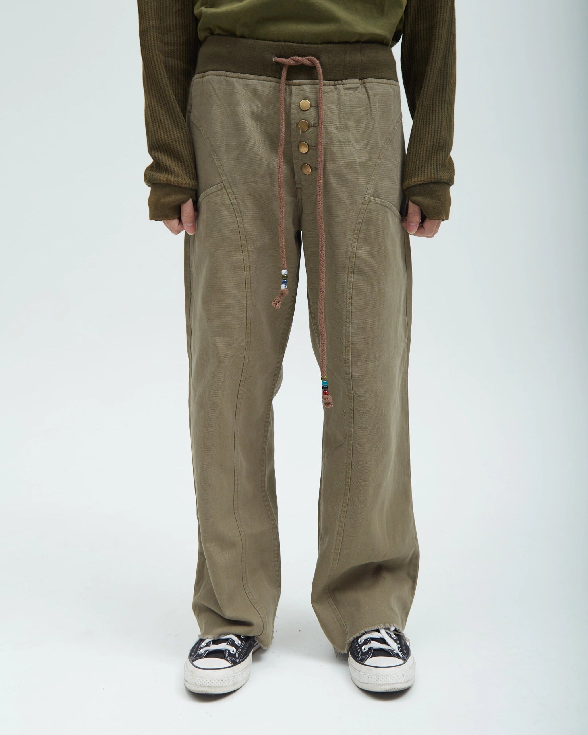 HOTEL Relaxed Canvas Pants [Olive]