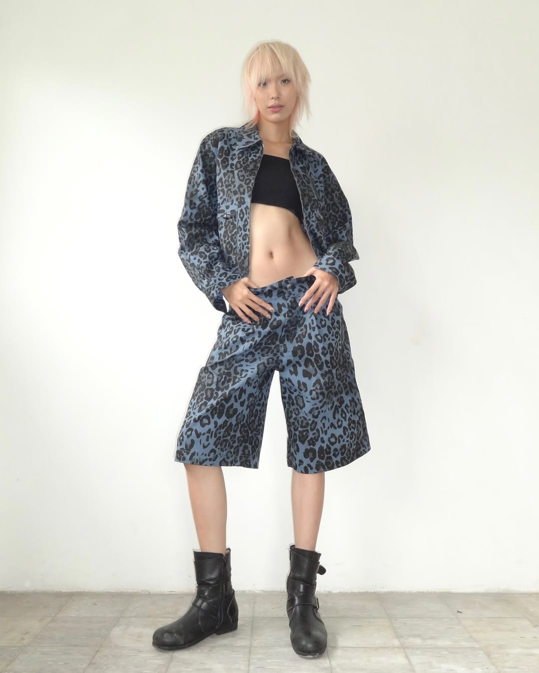 LEOPARD SHORTS [BLUE]