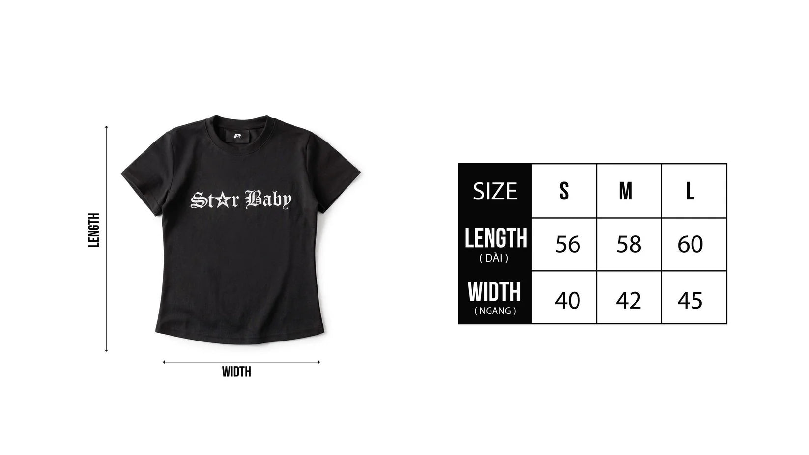 PC STAR BABY TEE - Black