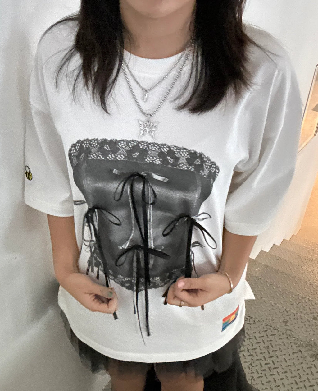 Kittie Yiyi Corset Tee - Black
