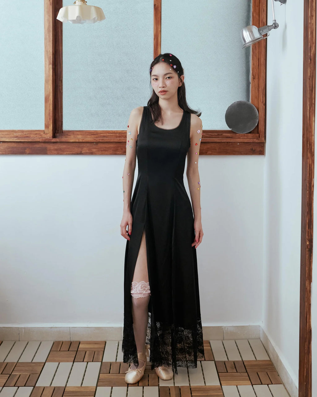 Kittie Yiyi Starry Chill Double Slit Dress - Black