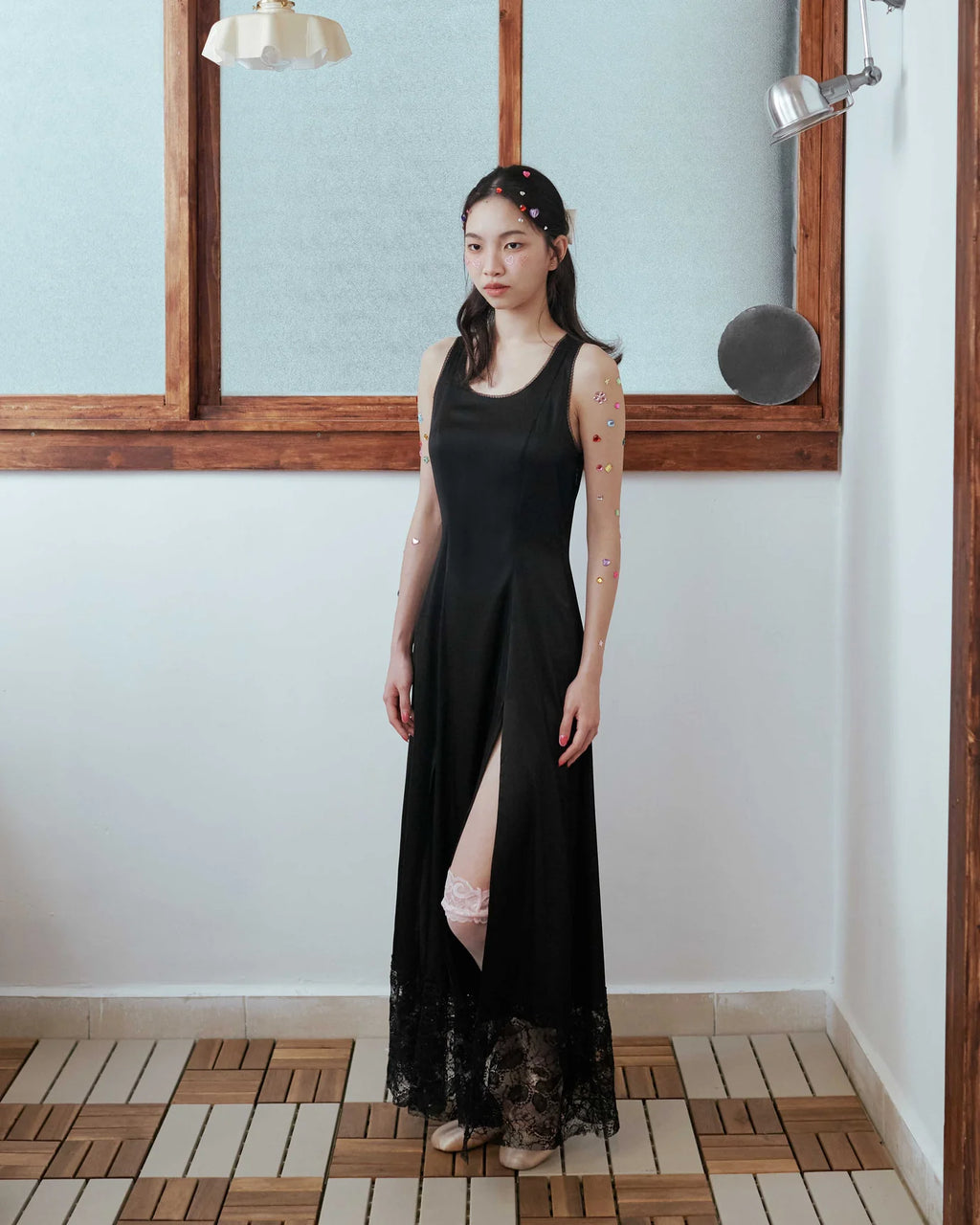 Kittie Yiyi Starry Chill Double Slit Dress - Black