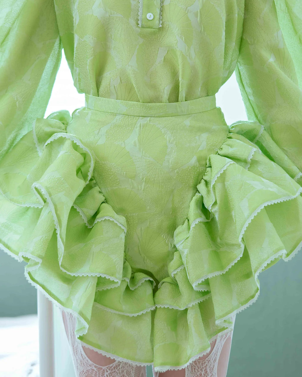 Kittie Yiyi Cabbage Flare Short Skirt - Black