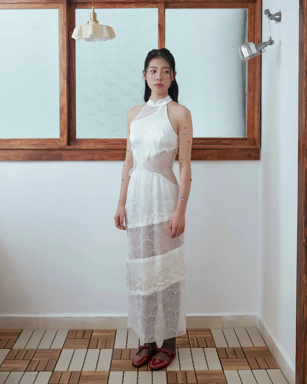 Kittie Yiyi Lunar Lounge Uneven Lace Dress - White