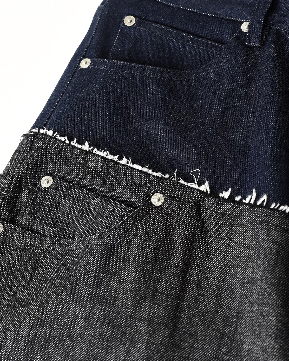 RICEWANG Double-Waist Mohawk Punk Rock Denim Jodhpurs