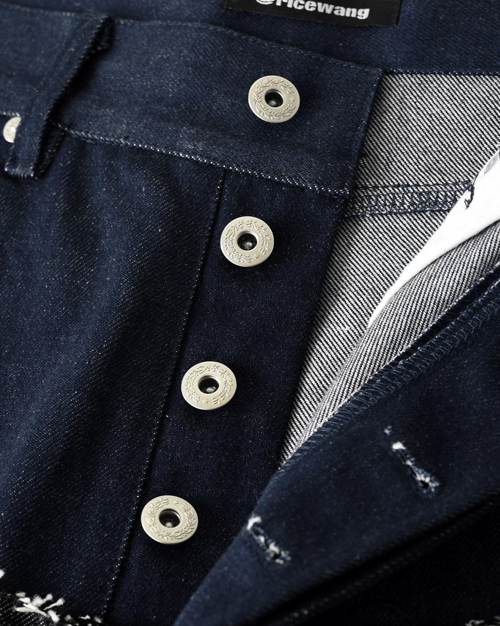 RICEWANG Double-Waist Mohawk Punk Rock Denim Jodhpurs