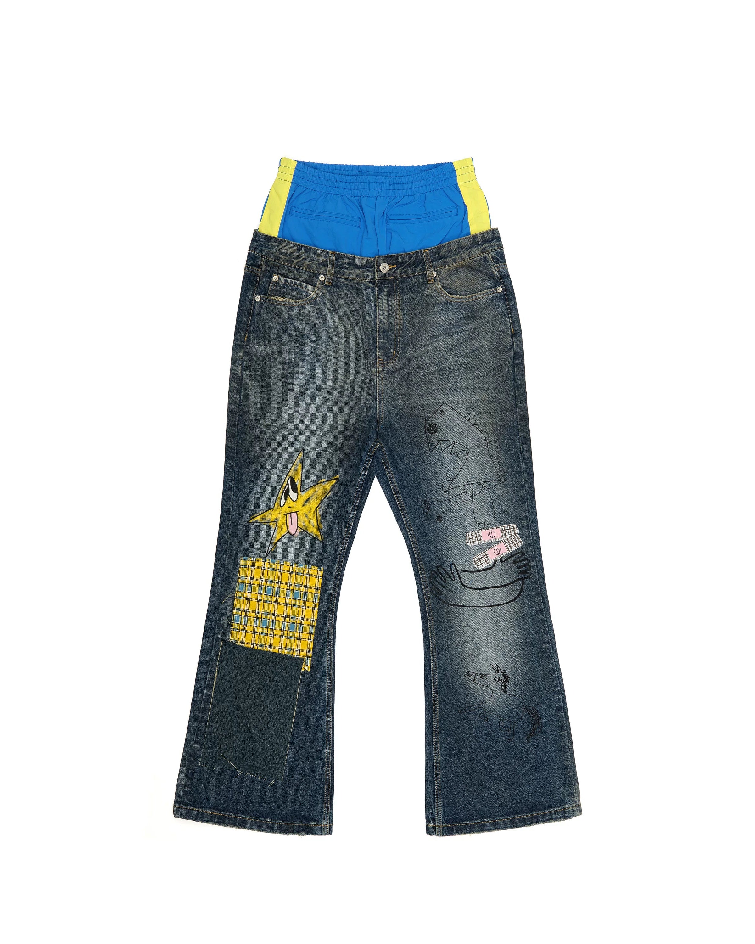 RICEWANG Double-Waist Jeans