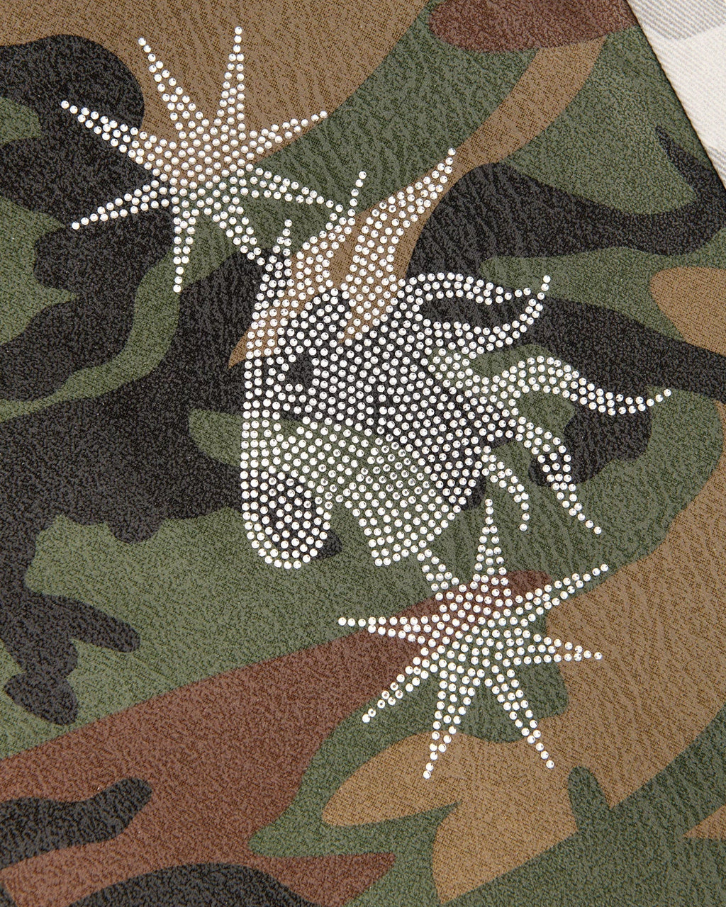 RICEWANG Red Double-Waist Camo Panel Pants