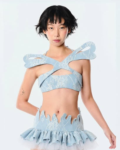 Ugly Pretty Pixie Wing Top [Blue]