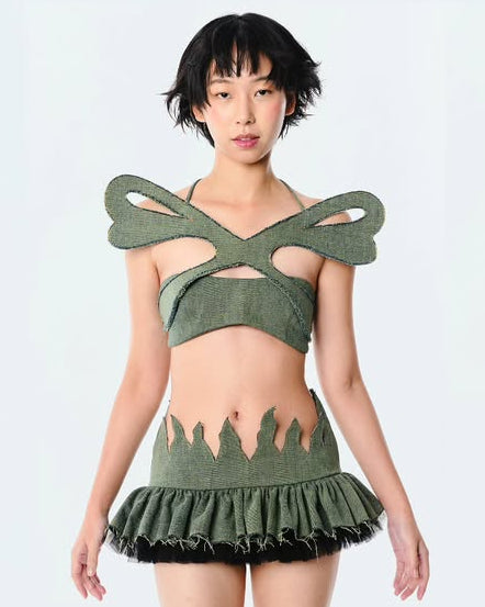Ugly Pretty Pixie Wing Top [Green]