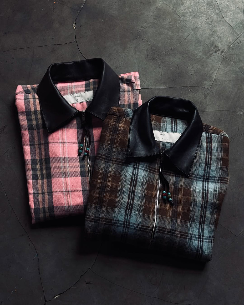 HOTEL - Flannel Zip Up Pink