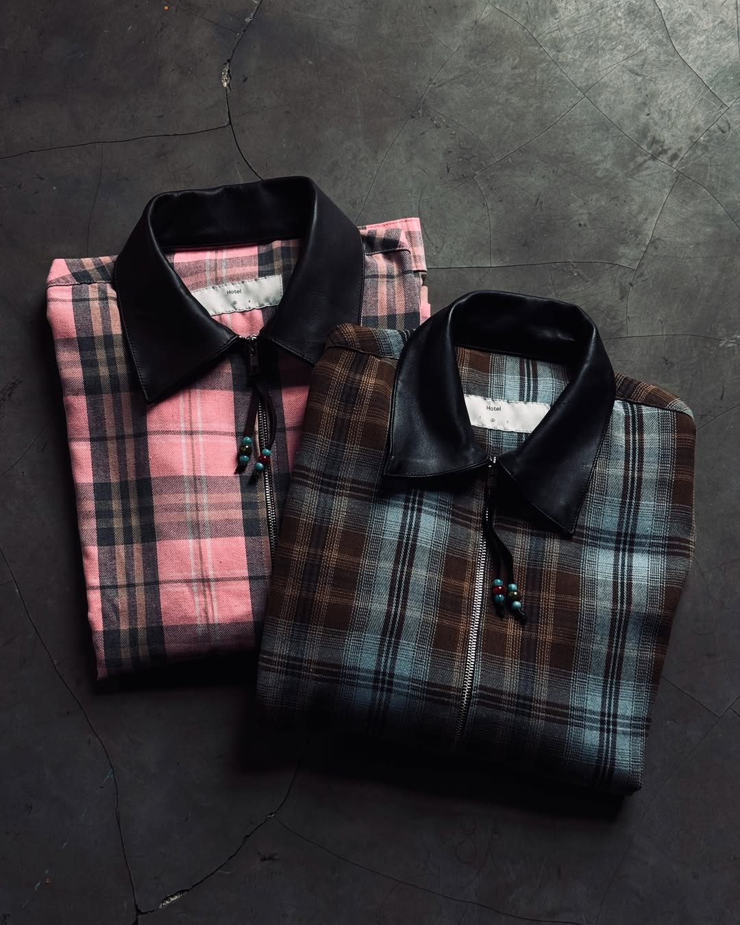 HOTEL - Flannel Zip Up Pink