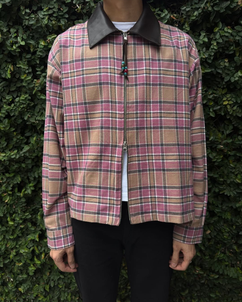 HOTEL - Flannel Zip Up Pink