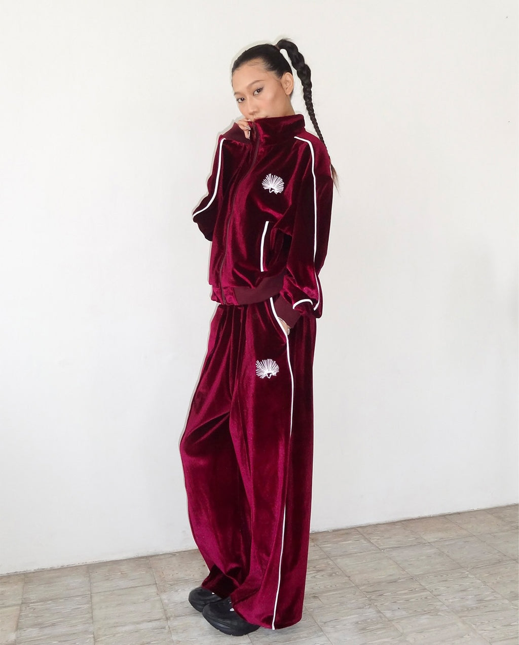 VELOUR PANT [BORDEAUX RED]